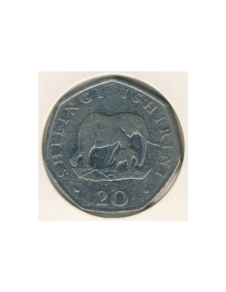 Awers monety Tanzania 20 Szylingów 1992