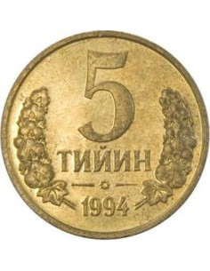 Awers monety Uzbekistan 5 Tiynów 1994 2