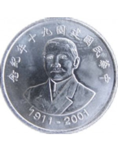 Awers monety Tajwan 10 Dolarów 2001