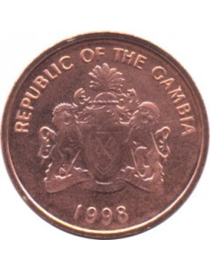Awers monety Gambia 1 Butut 1998