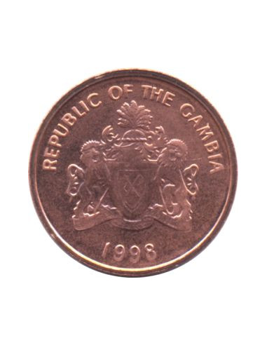 Awers monety Gambia 1 Butut 1998