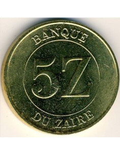 Awers monety Zair 5 Zaire 1987 2