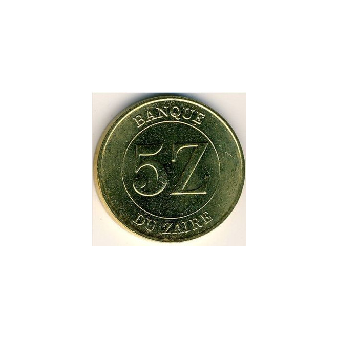 Rewers monety Zair 5 Zaire 1987