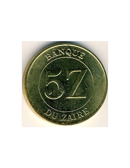 Rewers monety Zair 5 Zaire 1987