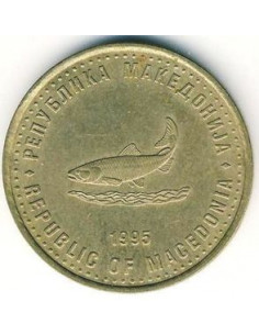 Awers monety Macedonia Północna 2 Denary 1995 50. rocznica powstania F.A.O.