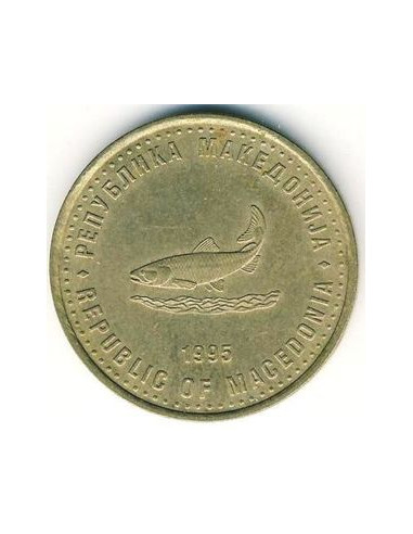 Awers monety Macedonia Północna 2 Denary 1995 50. rocznica powstania F.A.O.