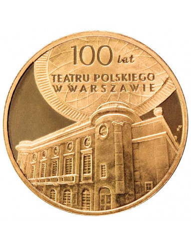 Awers monety 2 zł 2013 100 lat Teatru Polskiego w Warszawie