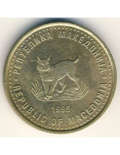 Awers monety Macedonia Północna 5 Denar 1995 50. rocznica powstania F.A.O.