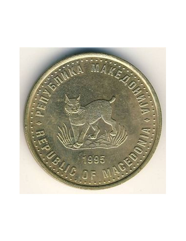 Awers monety Macedonia Północna 5 Denar 1995 50. rocznica powstania F.A.O.