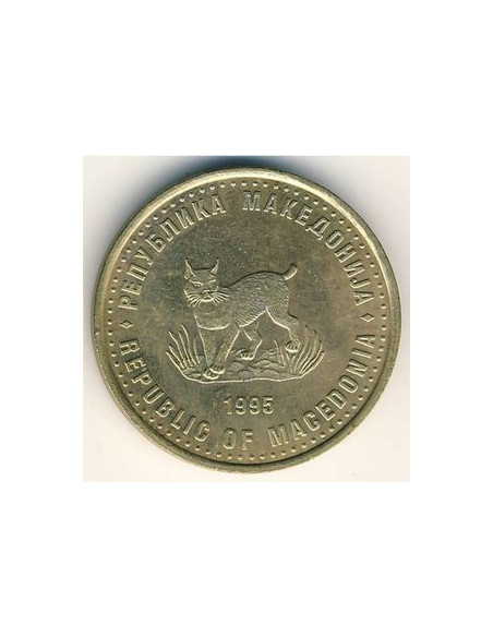 Awers monety Macedonia Północna 5 Denar 1995 50. rocznica powstania F.A.O.