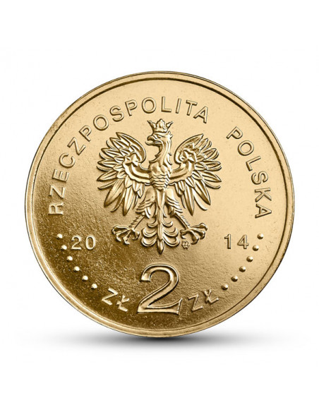 Rewers monety 2 zł 2014 100. rocznica urodzin Jana Karskiego