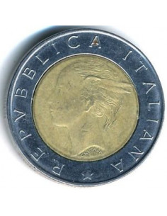 Awers monety Włochy 500 Lirów 1998 20 lat IFAD