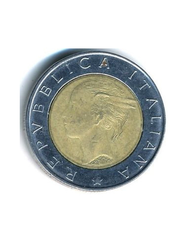 Awers monety Włochy 500 Lirów 1998 20 lat IFAD