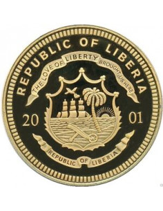 Awers monety Liberia 10 Dolarów 2001 ECU Finlandia 2