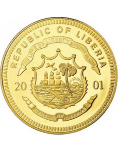 Awers monety Liberia 10 Dolarów 2001 ECU Grecja 2