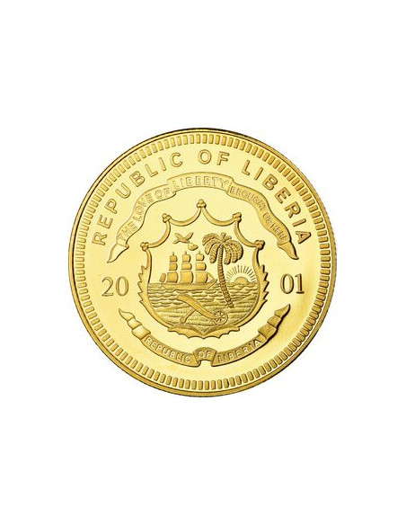 Rewers monety Liberia 10 Dolarów 2001 ECU Grecja