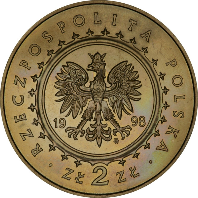 Rewers monety 2 zł 1998 Zamki i pałace w Polsce: Zamek w Kórniku