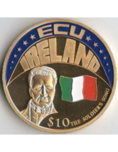 Awers monety Liberia 10 Dolarów 2001 ECU Irlandia