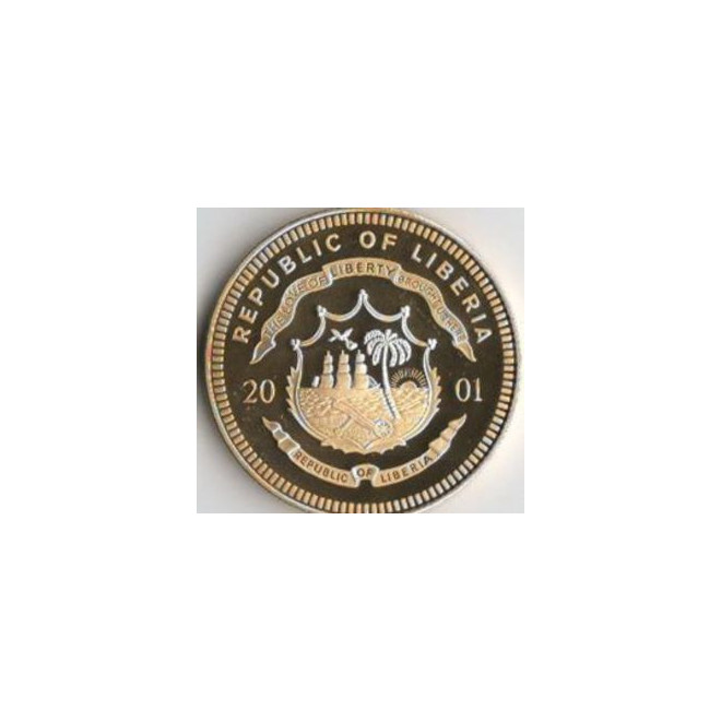 Rewers monety Liberia 10 Dolarów 2001 ECU Irlandia