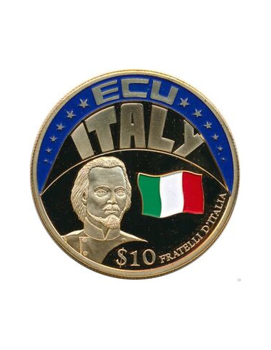 Awers monety Liberia 10 Dolarów 2001 ECU Włochy