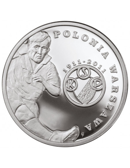 Awers monety 5 zł 2011 Polskie Kluby Piłkarskie – Polonia Warszawa