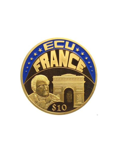 Awers monety Liberia 10 Dolarów 2002 ECU  Francja