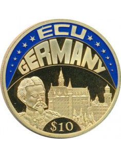 Awers monety Liberia 10 Dolarów 2002 ECU  Niemcy