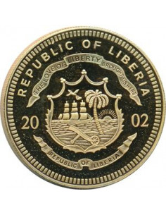 Awers monety Liberia 10 Dolarów 2002 ECU  Niemcy 2