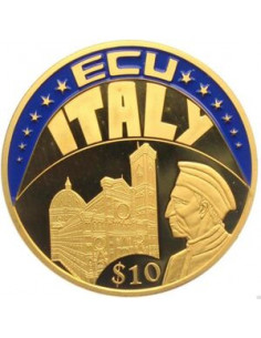 Awers monety Liberia 10 Dolarów 2002 ECU  Włochy