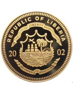 Awers monety Liberia 10 Dolarów 2002 ECU  Włochy 2