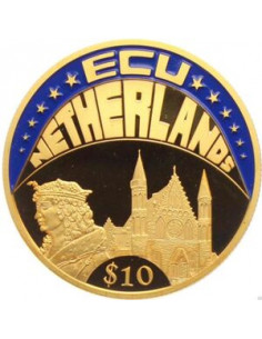 Awers monety Liberia 10 Dolarów 2002 ECU  Holandia