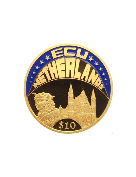 Awers monety Liberia 10 Dolarów 2002 ECU  Holandia