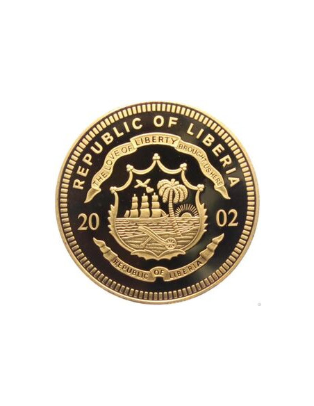 Rewers monety Liberia 10 Dolarów 2002 ECU  Holandia