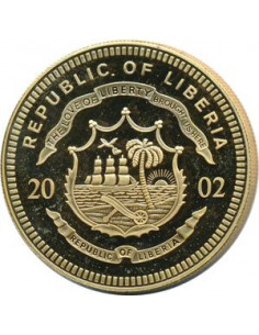Awers monety Liberia 10 Dolarów 2002 ECU HISZPANIA 2
