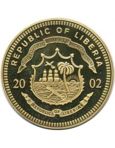 Awers monety Liberia 10 Dolarów 2002 ECU SZWECJA 2