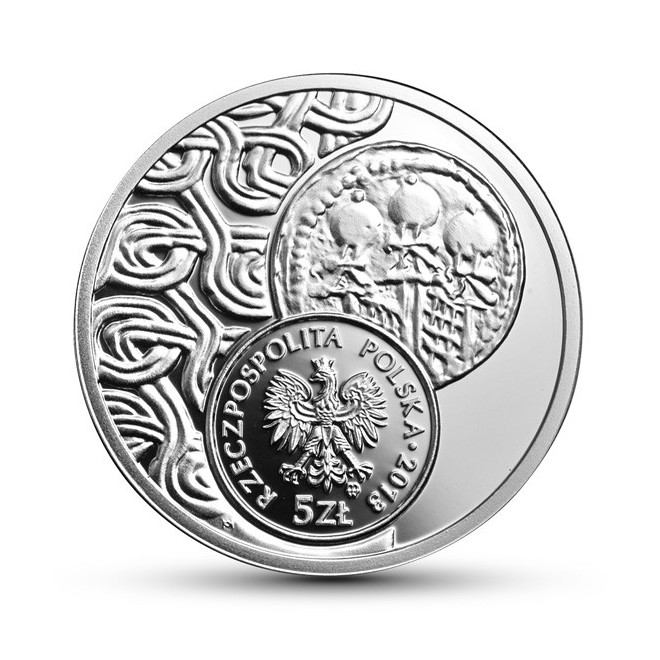 Rewers monety 5 zł 2013 Historia Monety Polskiej – denar Bolesława Śmiałego