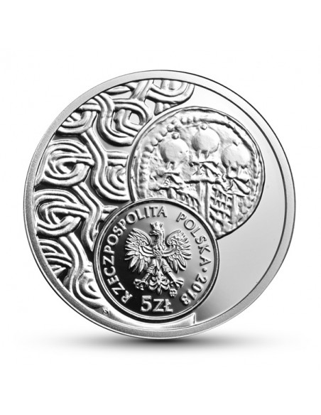 Rewers monety 5 zł 2013 Historia Monety Polskiej – denar Bolesława Śmiałego