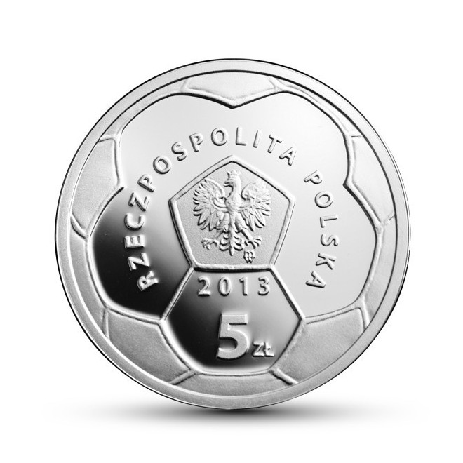 Rewers monety 5 zł 2013 Polskie Kluby Piłkarskie – Warta Poznań