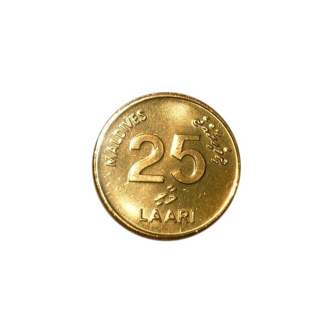 Rewers monety Malediwy 25 Laari 2008