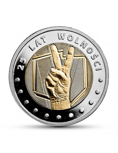 Awers monety 5 zł 2014 Odkryj Polskę – 25 lat wolności