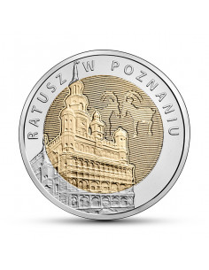 Awers monety 5 zł 2015 Odkryj Polskę – Ratusz w Poznaniu