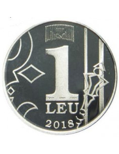 Awers monety Mołdawia 1 Lej 2018 2