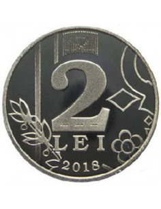 Awers monety Mołdawia 2 Lej 2018 2