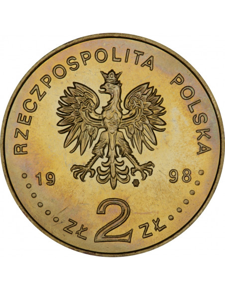 Rewers monety 2 zł 1998 Poczet królów i książąt polskich: Zygmunt III Waza 1587 1632