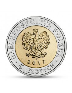 Awers monety 5 zł 2017 Odkryj Polskę – Centralny Okręg Przemysłowy 2