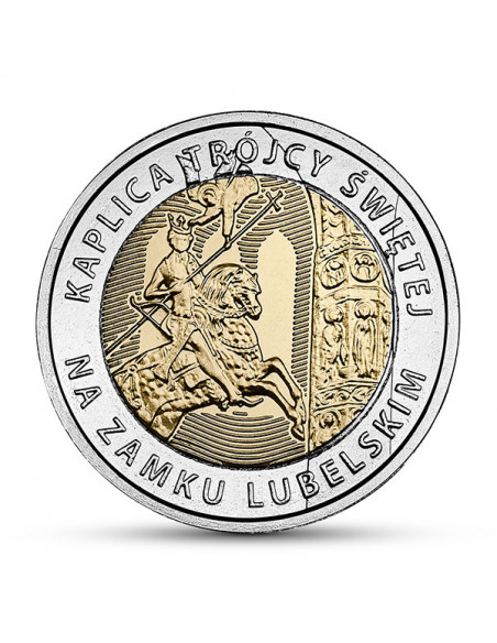 Awers monety 5 zł 2017 Odkryj Polskę – Kaplica Trójcy Świętej na Zamku Lubelskim