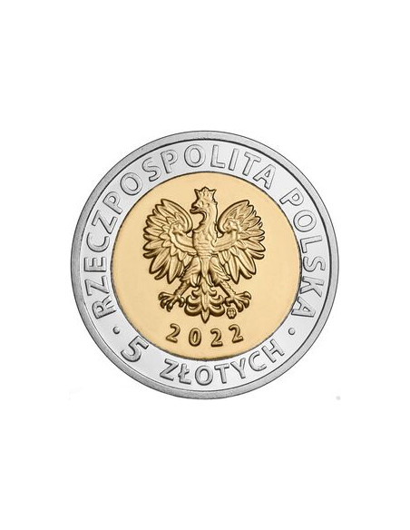 Rewers monety 5 zł 2022 Dawny Klasztor Benedyktynów na Świętym Krzyżu