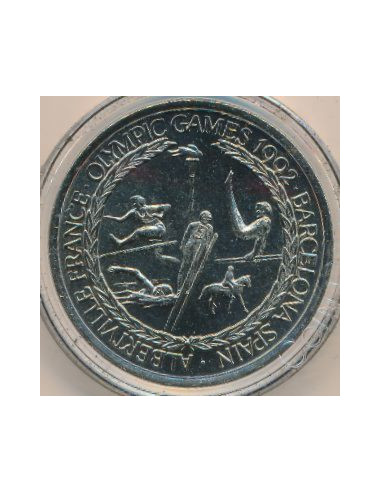 Awers monety  Turks i Caicos 5 Koron 1992 XXV Letnie i XVI Zimowe Igrzyska Olimpijskie