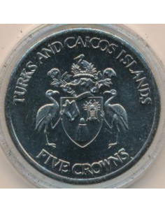 Awers monety  Turks i Caicos 5 Koron 1992 XXV Letnie i XVI Zimowe Igrzyska Olimpijskie 2