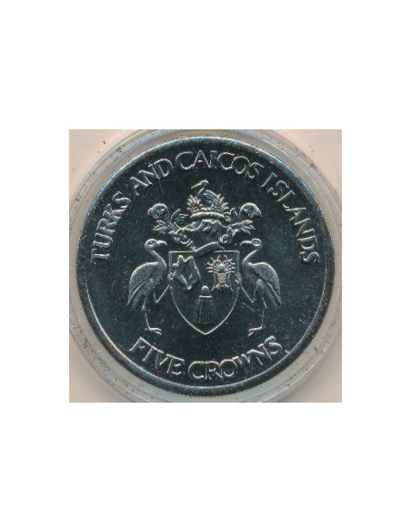 Rewers monety  Turks i Caicos 5 Koron 1992 XXV Letnie i XVI Zimowe Igrzyska Olimpijskie